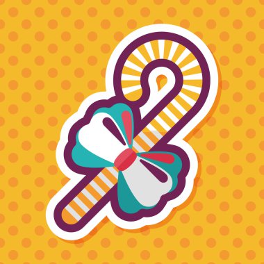 Uzun Gölge, eps10 ile Noel candy cane düz simgesi