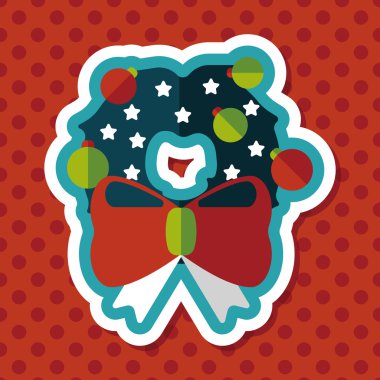 Noel şerit düz simgesi ile uzun gölge eps10