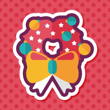 Noel şerit düz simgesi ile uzun gölge eps10