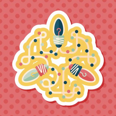 Boże Narodzenie światła płaskie ikona z długi cień eps10