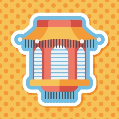 Çin yeni yılı uzun gölge, eps10, Çinli bir dekor ile düz simgesi