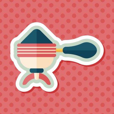 Uzungölgeli kahve makinesi düz simgesi, eps10