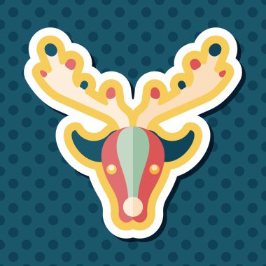 Ren geyiği ile uzun gölge, eps10 düz simgesi