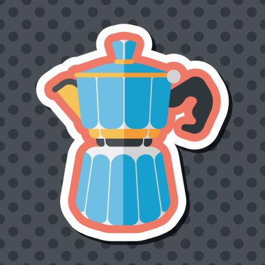 Uzun Gölge, eps10 ile kahve su ısıtıcısı düz simgesi