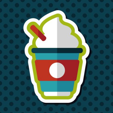 sıcak süt krem kahve düz simgesi ile uzun gölge, eps10