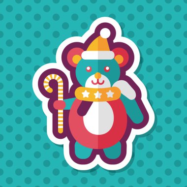 Uzun Gölge, eps10 ile Noel oyuncak ayı düz simgesi