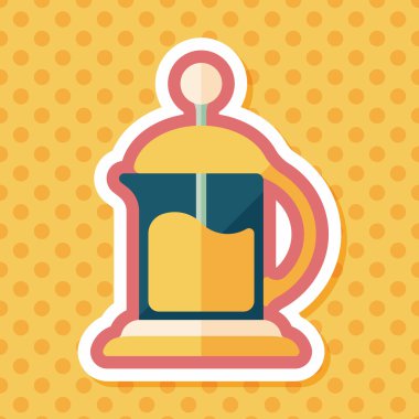 Uzun Gölge, eps10 ile kahve su ısıtıcısı düz simgesi