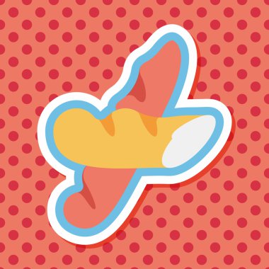 Uzun Gölge, eps10 ile Fransız ekmeği düz simgesi