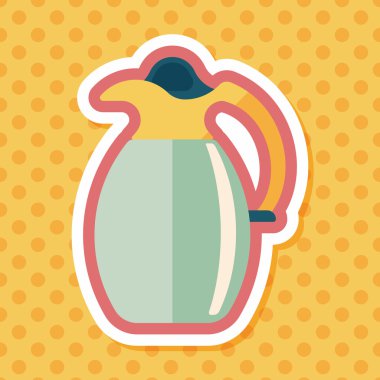 Uzun Gölge, eps10 ile kahve su ısıtıcısı düz simgesi