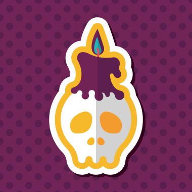 Kafatası düz simgesi ile uzun gölge, eps10