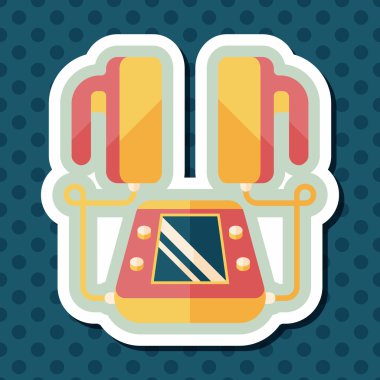 uzun gölge ile kalp şok cihazı düz simgesi