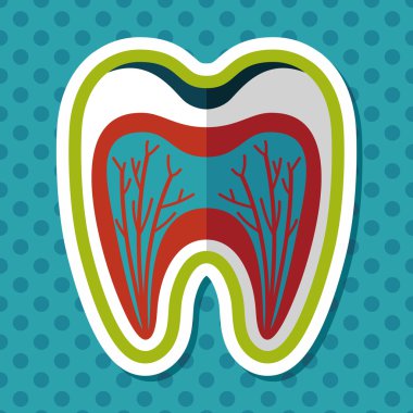 uzun gölgeler ile diş düz stil simgesi