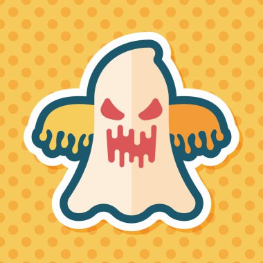 Cadılar Bayramı hayalet uzun gölge, eps10 düz simgesiyle