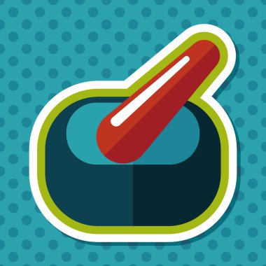 uzun gölgeler ile harç ve havaneli düz stil ikonu