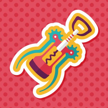 Uzun Gölge, eps10 mutfak eşyaları tirbuşon düz simgesiyle