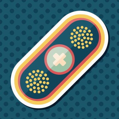 uzun gölge ile tıbbi sargı düz simgesi