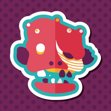 Cadılar Bayramı zombi düz simgesi ile uzun gölge, eps10