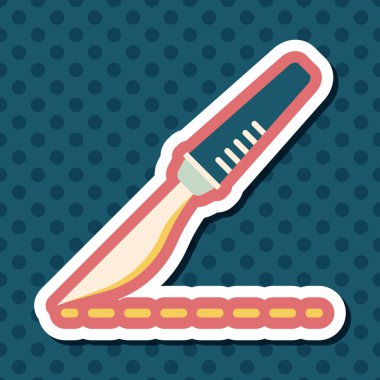 neşter ile uzun gölge düz simgesi kesmek