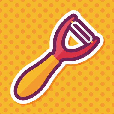 Uzun Gölge, eps10 ile mutfak eşyaları Soyucu düz simgesi