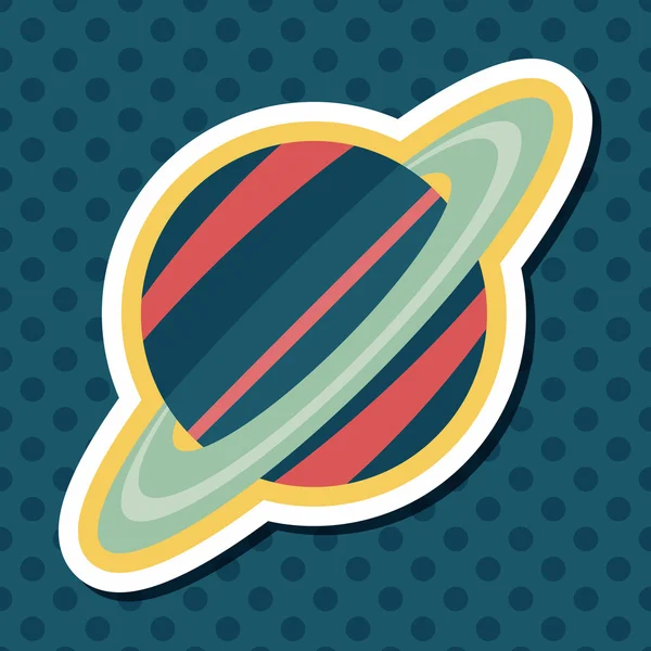 Space planet flat icon with long shadow, eps10 — стоковый вектор