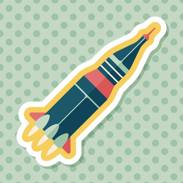 Space rocket flat icon with long shadow, eps10 — стоковый вектор