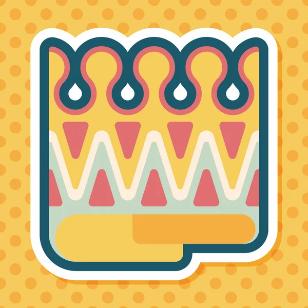 Fiesta de cumpleaños corona icono plano con sombra larga, eps10 — Vector de stock
