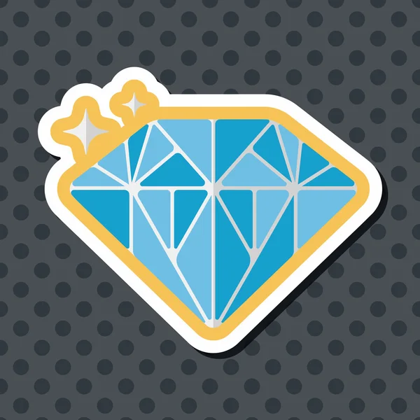 Proponer diamante icono plano con sombra larga, eps10 — Vector de stock