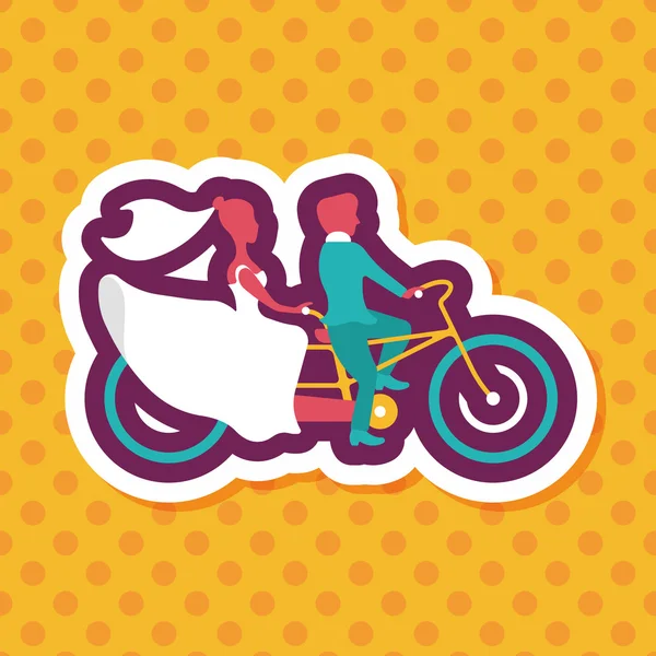 Pareja de boda icono plano con sombra larga, eps10 — Vector de stock