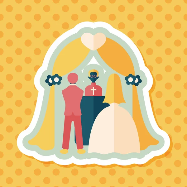 Ceremonia de boda icono plano con sombra larga, eps10 — Vector de stock