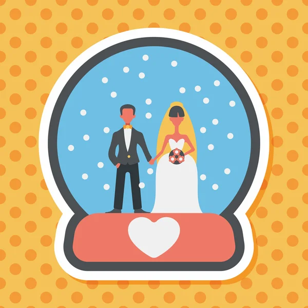 Mariage couple icône plate avec ombre longue, eps10 — Image vectorielle