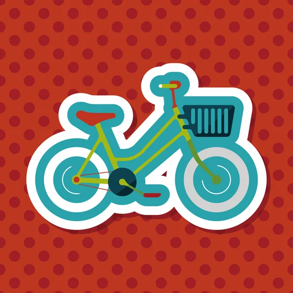 Transporte bicicleta icono plano con sombra larga, eps10 — Archivo Imágenes Vectoriales