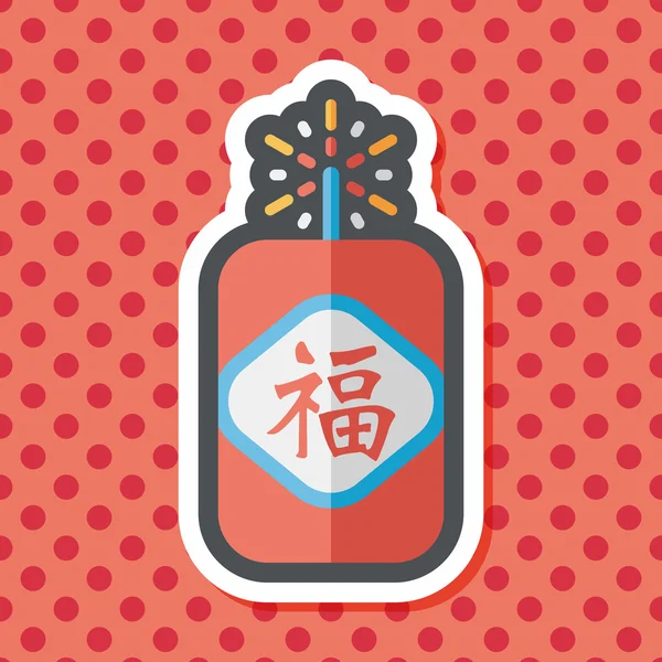 Chinees Nieuwjaar platte pictogram, eps10, woord fu, Chinees festival cou — Stockvector