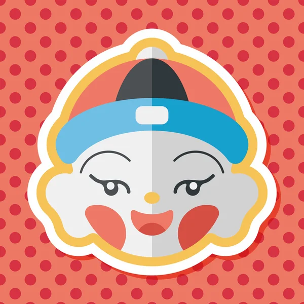 Çin yeni yılı çocuk düz simgesi ile uzun gölge, eps10