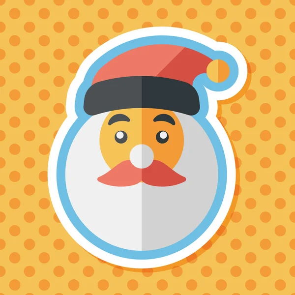 Santa Claus icono plano con sombra larga eps10 — Vector de stock