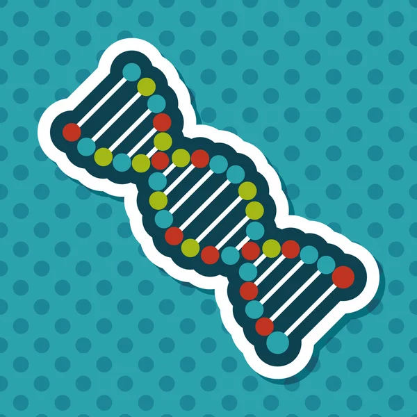 Ikon datar DNA dengan bayangan panjang - Stok Vektor