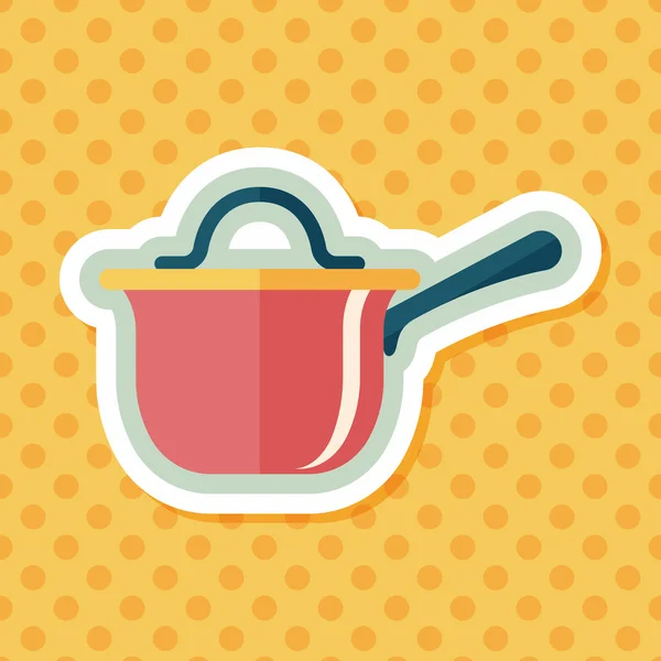 Kitchenware pot icône plate avec ombre longue, eps10 — Image vectorielle