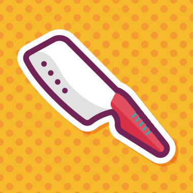 Uzun Gölge, eps10 ile mutfak eşyaları bıçak düz simgesi