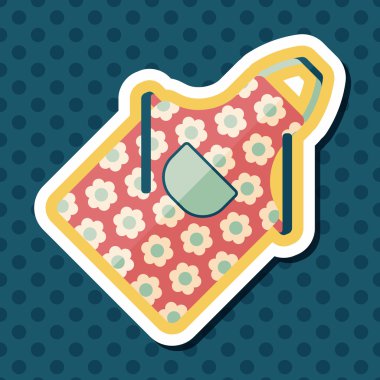 Uzun Gölge, eps10 ile mutfak önlük düz simgesi