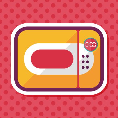 Uzun Gölge, eps10 ile mutfak mikrodalga fırın düz simgesi