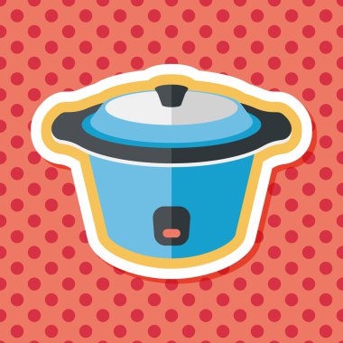 Uzun Gölge, eps10 ile mutfak eşyaları elektrik pot düz simgesi