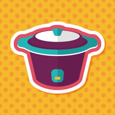 Uzun Gölge, eps10 ile mutfak eşyaları elektrik pot düz simgesi