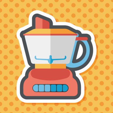 Uzun Gölge, eps10 ile mutfak eşyaları elektrikli meyve sıkacağı düz simgesi