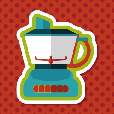 Uzun Gölge, eps10 ile mutfak eşyaları elektrikli meyve sıkacağı düz simgesi