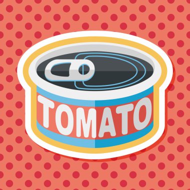 mutfak eşyaları domates can düz uzun gölge, eps10 simgesi