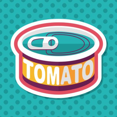 mutfak eşyaları domates can düz uzun gölge, eps10 simgesi