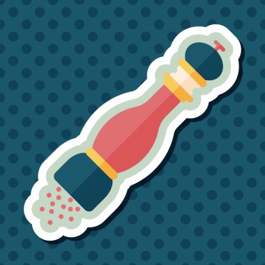 Uzun Gölge, eps10 ile mutfak eşyaları biber şişe düz simgesi