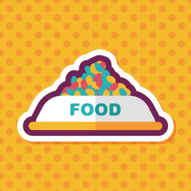 Uzun Gölge, eps10 ile evde beslenen hayvan köpek gıda düz simgesi