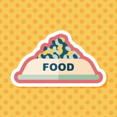 Uzun Gölge, eps10 ile evde beslenen hayvan köpek gıda düz simgesi