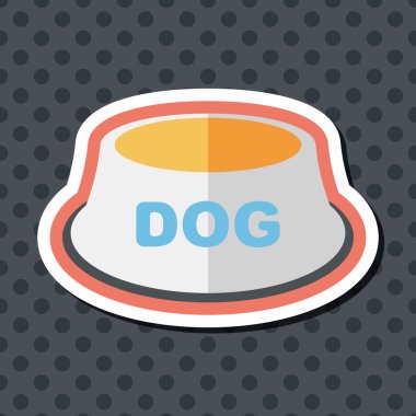 Uzun Gölge, eps10 ile evde beslenen hayvan köpek kase düz simgesi