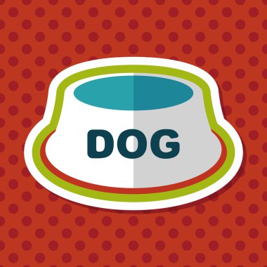 Uzun Gölge, eps10 ile evde beslenen hayvan köpek kase düz simgesi